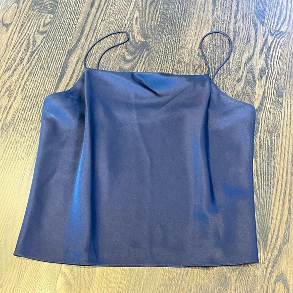 ALICE + OLIVIA Navy Harmon Drapey Slip Tank!